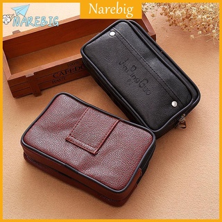 ♡NAREBIG♡Men Waist Pack Bags PU Leather Casual Small Belt Wallets Phone Holder