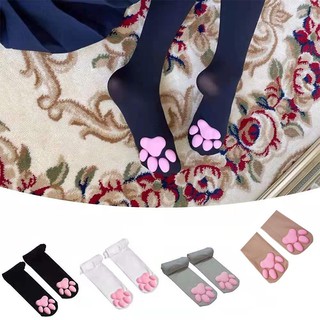 3D Cat Paw Socks Thigh High Socks Kawaii Kitten Claw Elastic Stockings Gothic Lolita Soft Cotton Paw