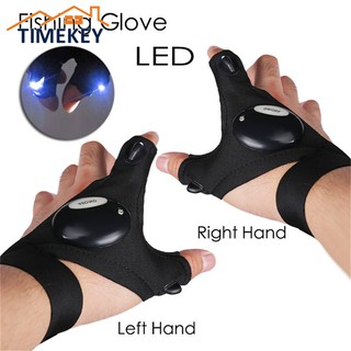 TK LED Outdoor Flashlight Fishing Gloves Half-finger Gloves with Light Lighting