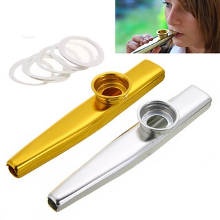 Firm Metal Kazoo + Kazoo Diaphragm Mouth Flute Harmonica Kids Party Gift