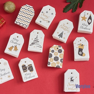 VeryJoe♪ 100PCS Christmas DIY Kraft Tags Labels Gift Wrapping Paper Hang Tags Paper Cards