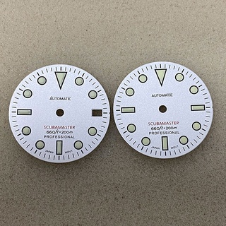28.5MM Green Luminous White Dial Replacement Watch Dial for SKX007 NH35/NH36/4R36
