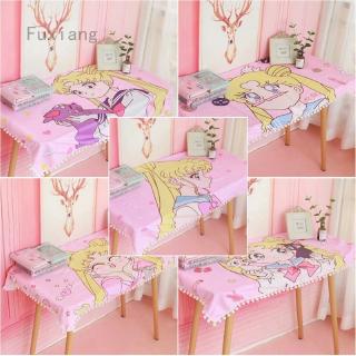 Cute Pink Anime Sailor Moon Girl Printed Cartoon Book Desk Tablecloth Desk Decoration Tablecloth