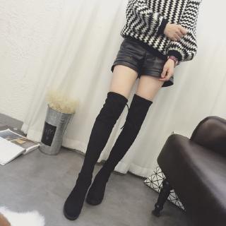 Womens Knee High Boots Lace Up Button Motorcycle Riding 6cm High Heel Faux Leather Knee-High Wide (1)