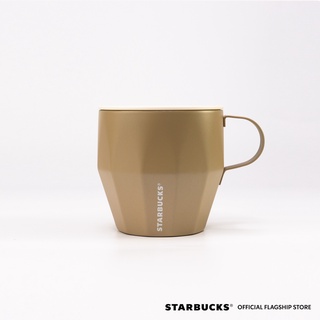 Starbucks 14oz Stainless Steel Mug Faceted Wooden Geometry