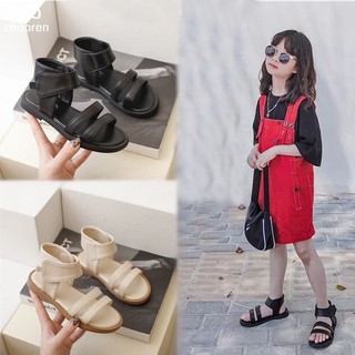 ☢Girls Roman sandals net red 2021 summer new Korean version of children s soft sole casual open-toed