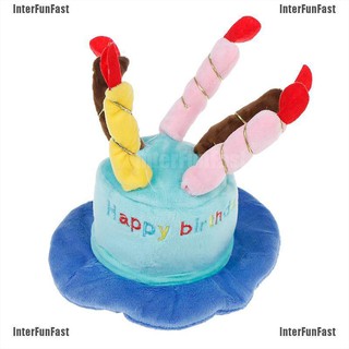 InterFunFast Cat Dog Pet Happy Birthday Candles Hat Cosplay Costume Dress Party Headwear Cap