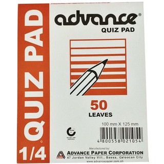 Advance 1/4 quiz pad