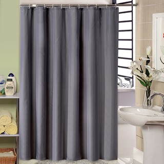 Dark Gray Thick Shower Curtain Waterproof Bathroom Waterproof Polyester Shower Curtains(with Hook Rings)