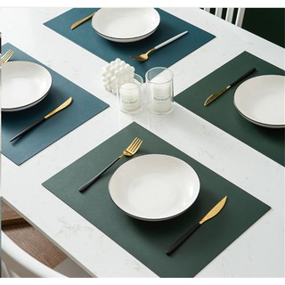 Placemat Faux Leather Polyester PVC Mat for Kitchen Dining Stain-Resistant