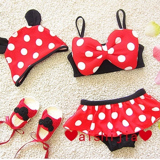 ready stock ❤aishijia❤ 【S——2XL】New Girl's Baby Girl's Swimsuit Set Children's Swimsuit Hot Spring One-Piece Two-Piece Bikini Swimsuit Comfortable Skin-Friendly Does Not Stimulate Skin Can Not Ball No Deformation (1)