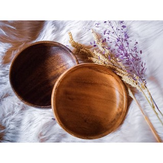 High Quality Wooden Saucer/Bowl (Acacia Wood) - Round "Locally Made"