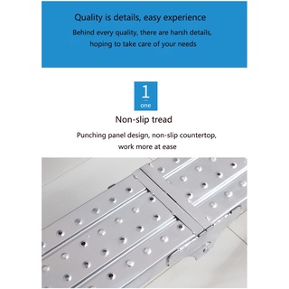 ❍【3 Year Warranty】6.6FT Folding Ladder Platform, Portable Scaffolding, Height Adjustable100-170CM