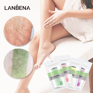 LANBENA 1Pairs/10pcs Hair Removal Wax Strips Papers Natural Beeswax Double Side Depilation Uprooted Silky For All Body Beauty Tool Big Size