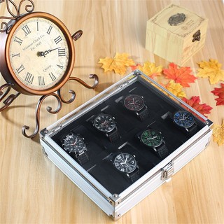 ❤ Aluminium Square Jewelry 12 Grid Slots Watches Display