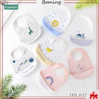 ☍™bib baby◙☒✇Baby Cute Silicone Bib Children's Waterproof and Droolproof Bag Meal Dispo