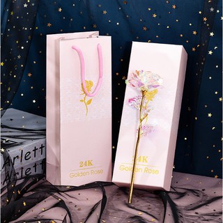 24K Gold Foil Galaxy Rose Flower Christmas and Valentines Gift (1)