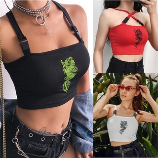 3 Colors Embroidery Women Cropped Sexy Tank Crop Tops S-2XL