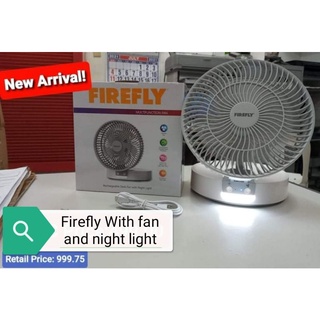 Original Firefly Rechargeable Electric Desk Fan With Night Emergency Night Light