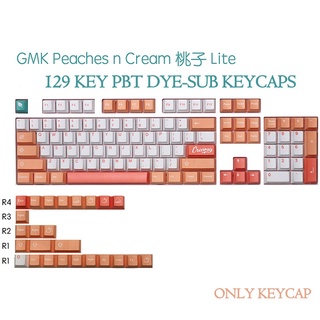 129 Keys GMK Peaches N Cream Keycaps Set PBT Dye-Sub Cherry Profile Keycap For MX Switch Mechanical