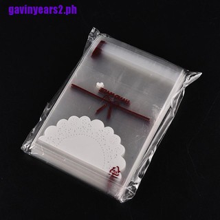 {GIV2}100pcs white lace Self Adhesive Cookie Candy Package Gift Bags Cellophane Birthday