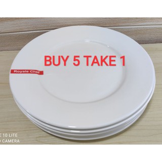 Buy 5pcs + 1pc.. 10 inches Flat Plate White