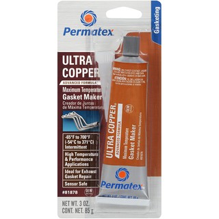 Permatex 81878 Ultra Copper Maximum Temperature RTV Silicone Gasket Maker, 3 oz.