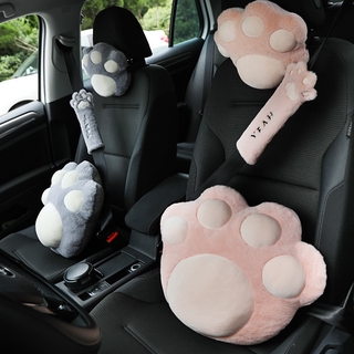 Car Plush Headrest Cute Cat Paw Car Neck Support Pillow Headrest Fashion Interior Decoration