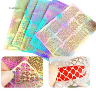 BDF_3 Sheet Nail Art Transfer Stickers Decal 3D Design Manicure Tips Decoration Tool
