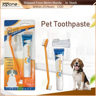 PET BRUSHDOG TOOTHBRUSH▲☋Pet Toothbrush Toothpaste Set Dog Cats Teeth Hygiene Oral Care Vanilla Beef