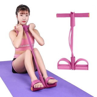 fitness❦﹉✙Ready Stock Tension Rope 4 Tube Puller Pedal Ankle Abs Exerciser Fitness Elastic Sit Up Pu