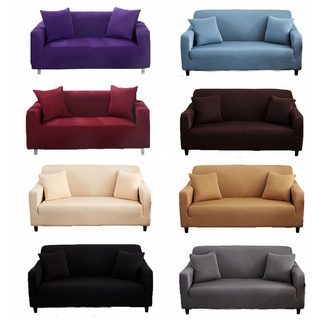 【Ready Stock】✚☢Solid color sofa cover Elastic 1/2/3/4 seater combination non-slip dustproof and anti