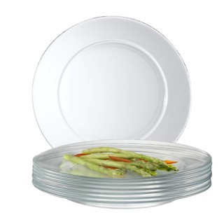 Luminarc Directoire Set of 6pcs 25cm Glass Dinner Plates Tempered and Microwavable