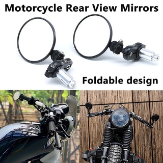 Motorcycle Rear View Mirrors Round 7/8" Handle Bar End Foldable Motorbike Side Mirror For Suzuki (1)