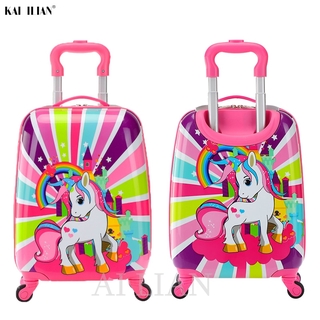 18 inch kids Luggage animal Cartoon suitcase on wheels trolley luggage bag carry on cabin rolling lu