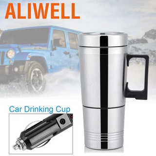 electric kettle◇Ready stock Car Electric Water Heater Mug Stainless Steel Travel Heated Coffee Kettl