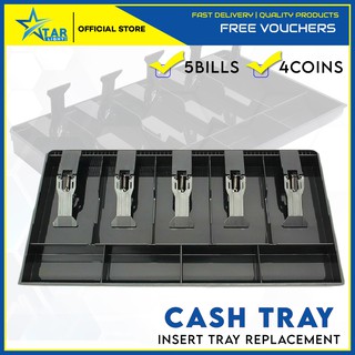 New Cash Coin Register Insert Tray Replacement Money Drawer Storage -(black)