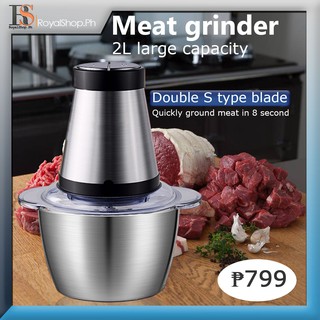 Meat grinder Vegetable meat grinder Electric meat grinder Large mixer, 2L home cooking machine 200W. (1)
