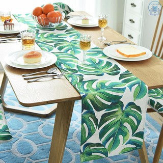 TOF Tropical Leaves Table Runner for Home Party Wedding Hawaiian Palm Leaf Party Supplies Table Decoration NO.3 30*200 (1)