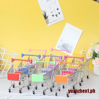【Yuanzhen1】1 Pcs Mini Shopping Cart Supermarket Handcart Shopping Cart Storage