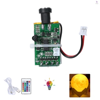[Lower Price] 3D Printer Parts LED Moon Lamp Board 16 Colors Touch-Control Light Board USB Charging with Battery Remote Control Color Change Night Lamp for 3D Printing Moon Lamp