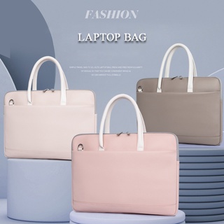 Fashion Waterproof PU Leather Laptop bags For Women 14 15 inch Notebook Bag For Macbook Air 13 15 inch Casual Portable Handbag Briefcase