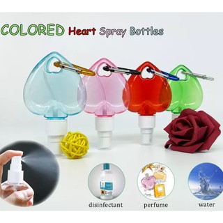 50ML Heart Bottle Spray Refillable Keychain Bottle Spray Alcohol Spray Perfume Spray Bottle