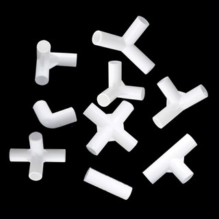 20Pcs Inner 12mm Straight Elbow 4/3Way T Connector Garden PVC Pipe Joint Fitting