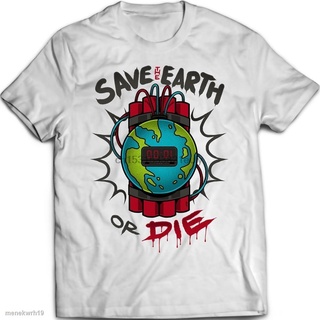 ☽Save The Earth Or Die s (S) men's cotton classic fashion round neck T-shirt