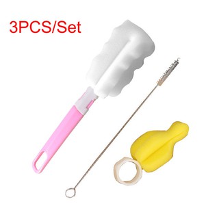 【COD】3 PCS/Set Baby Bottle Cleaning Set Sponge Brush Straw Brush