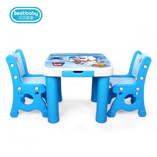 Korean Style Baby Desk Children's Tables and Chairs Set Kindergarten Plastic Table Chair Early Educa