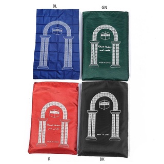 ℜ-ℜ Muslim Prayer Rug Portable Polyester Braided Mat Simply Print Pouch Travel Home Waterproof Mat Blanket 105x60CM