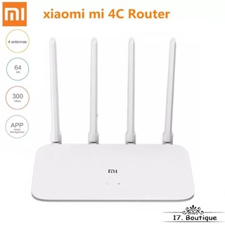 (17. Boutique)XIAOMI Router 4C 300Mbps 2.4GHz Wireless Wi-Fi Router with 4 Antennas (White)