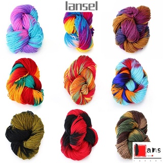 LANSEL Anti-Pilling Knitted Carded Threads Thick Dyed Yarn Knitting Yarn Ball Multi-colored Fibre Handcraft Soft Crocheting